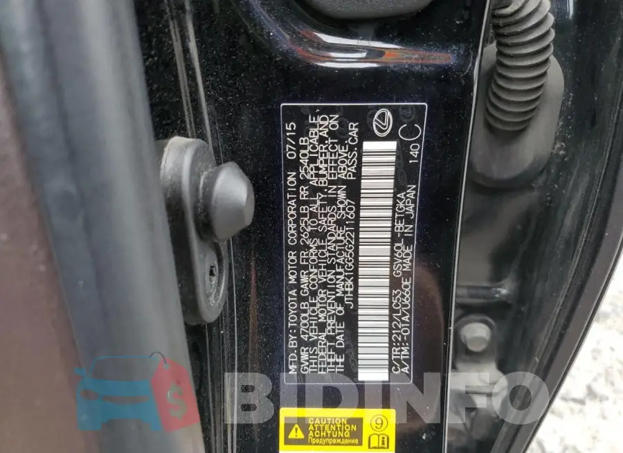 JTHBK1GG5G2211607 Photo# 13