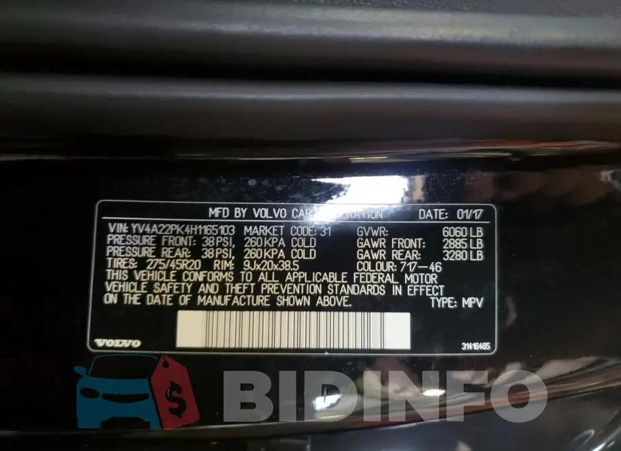 YV4A22PK4H1165103 Photo# 13