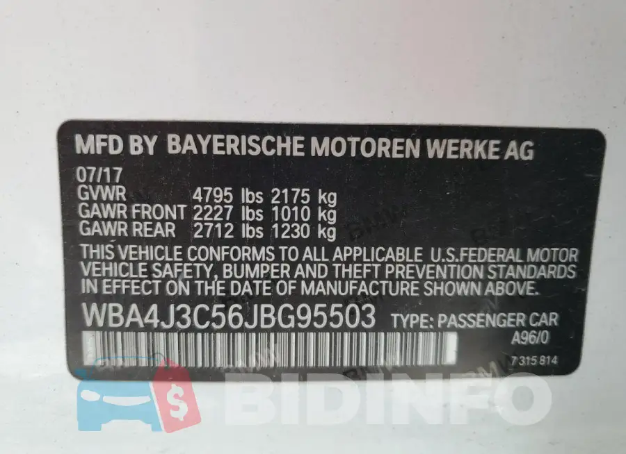 WBA4J3C56JBG95503 Photo# 12