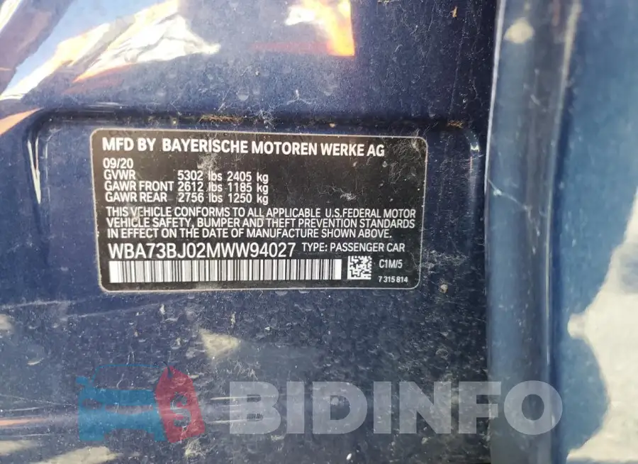 WBA73BJ02MWW94027 Photo# 12