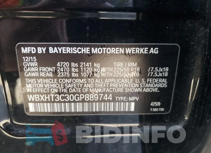 WBXHT3C30GP889744 Photo# 14