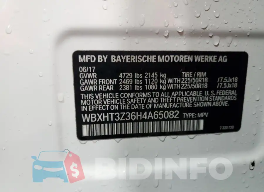 WBXHT3Z36H4A65082 Photo# 14