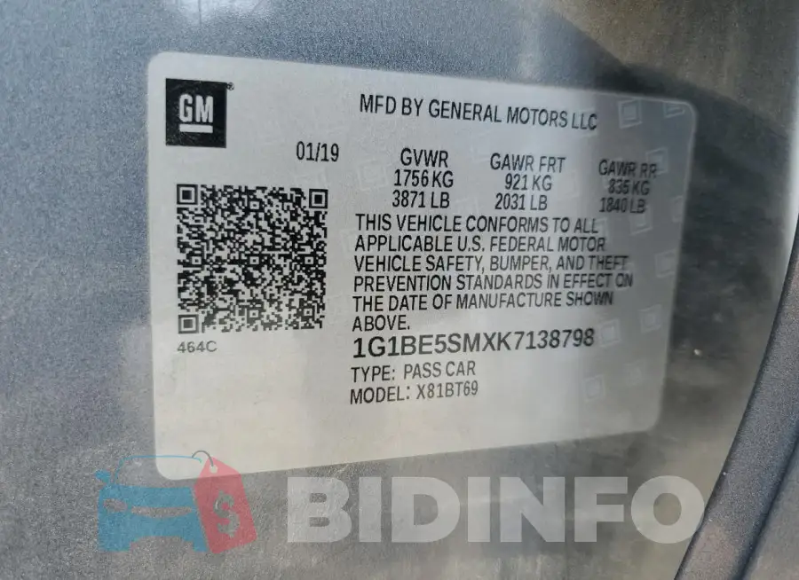 1G1BE5SMXK7138798 Photo# 13