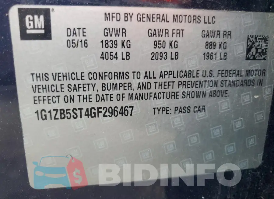 1G1ZB5ST4GF296467 Photo# 12