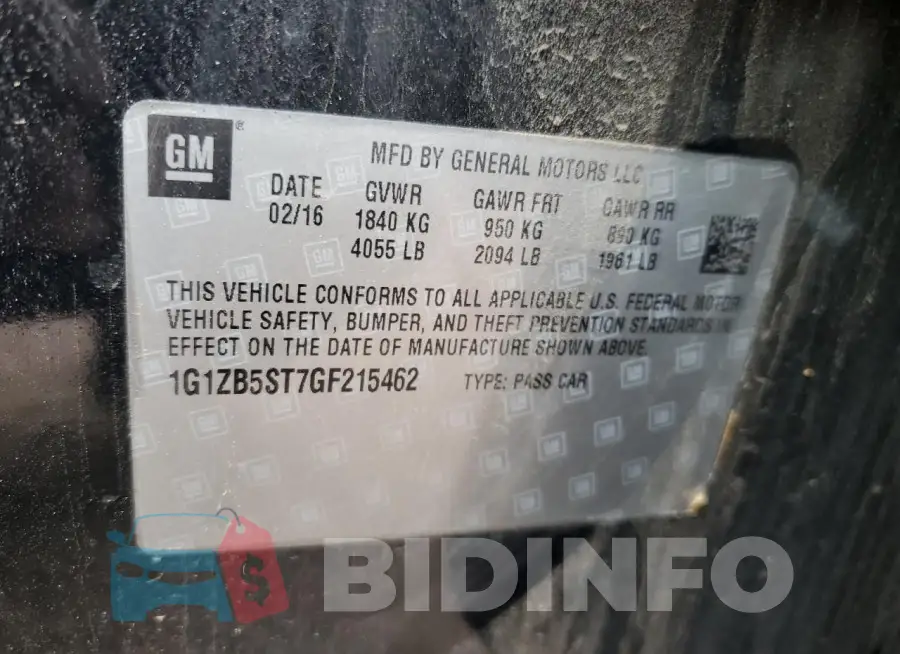 1G1ZB5ST7GF215462 Photo# 12