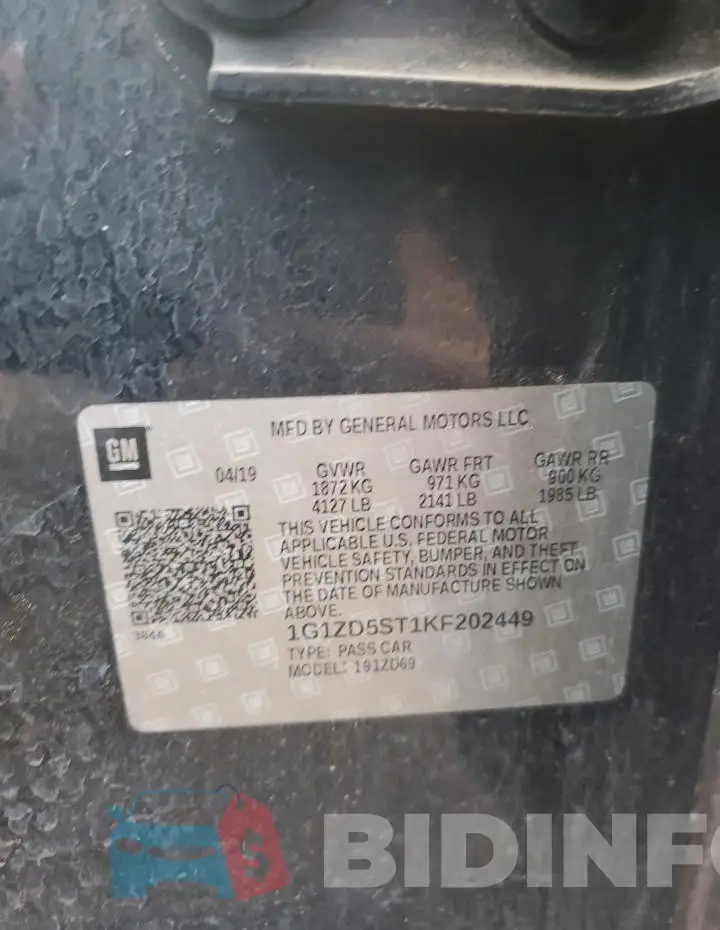 1G1ZD5ST1KF202449 Photo# 12