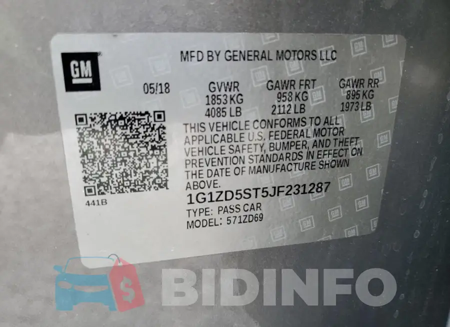 1G1ZD5ST5JF231287 Photo# 12