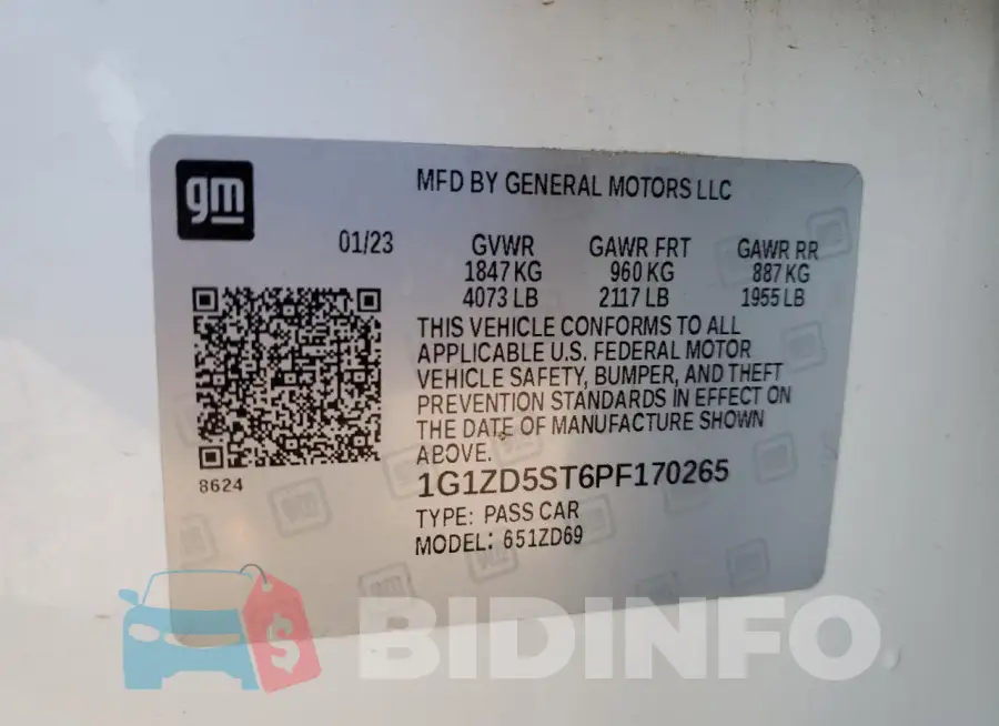 1G1ZD5ST6PF170265 Photo# 12