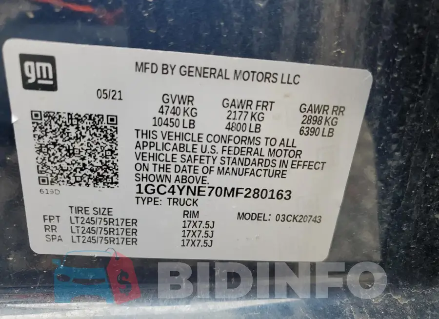 1GC4YNE70MF280163 Photo# 12
