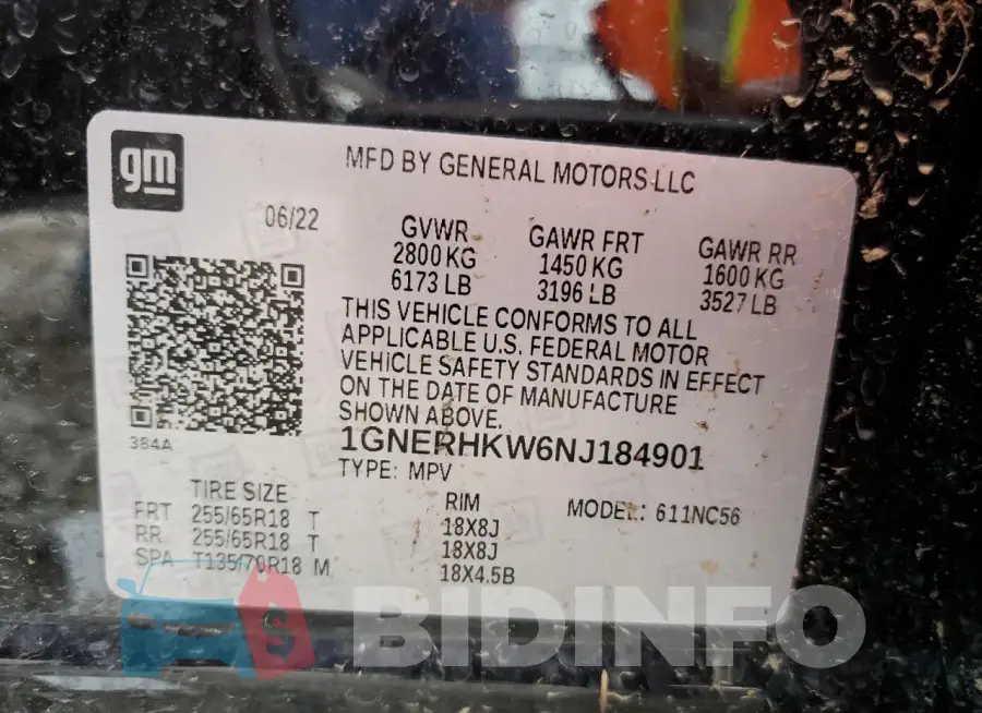 1GNERHKW6NJ184901 Photo# 13
