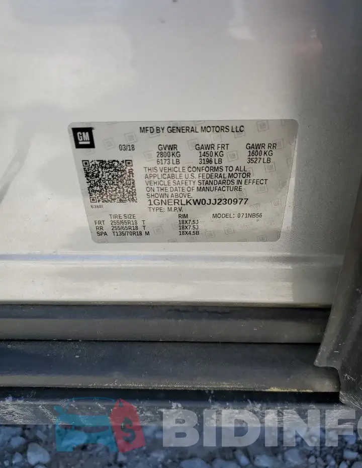 1GNERLKW0JJ230977 Photo# 12