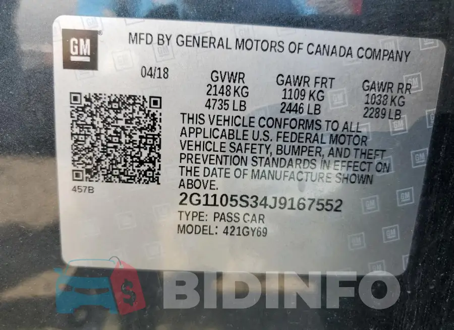 2G1105S34J9167552 Photo# 12