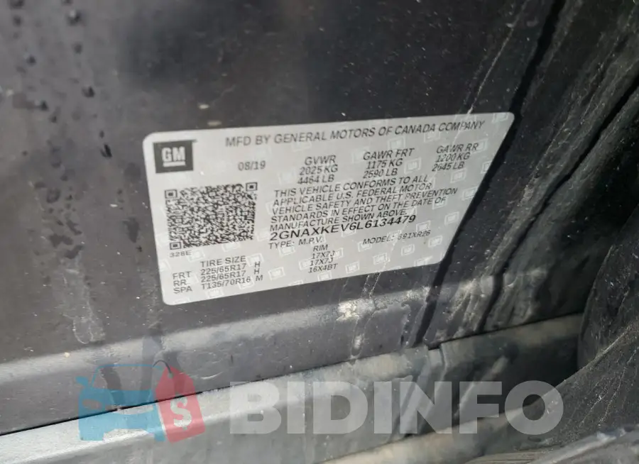 2GNAXKEV6L6134479 Photo# 13