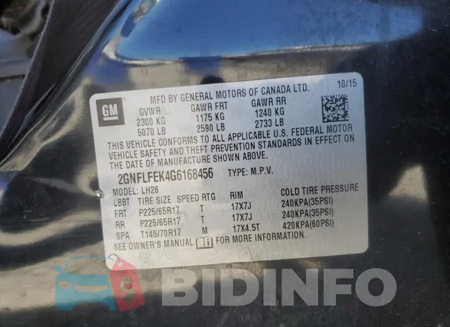 2GNFLFEK4G6168456 Photo# 13