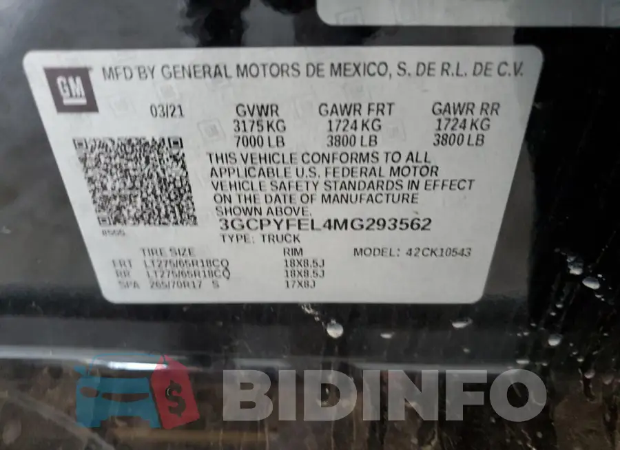 3GCPYFEL4MG293562 Photo# 12
