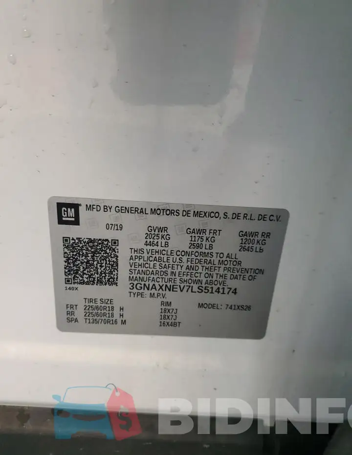 3GNAXNEV7LS514174 Photo# 13