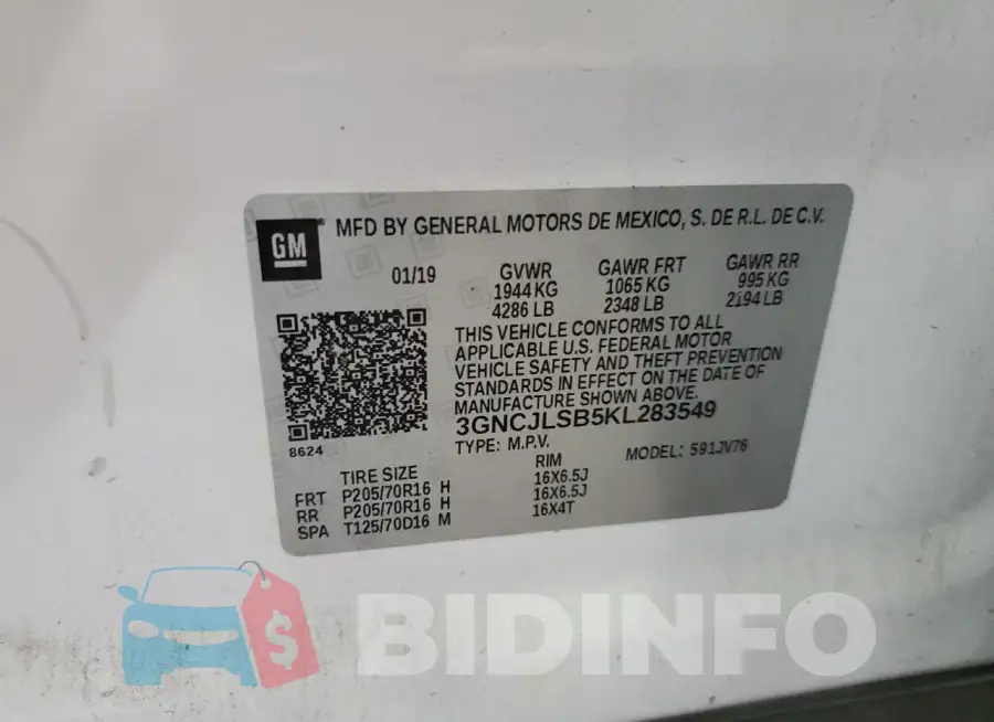 3GNCJLSB5KL283549 Photo# 13