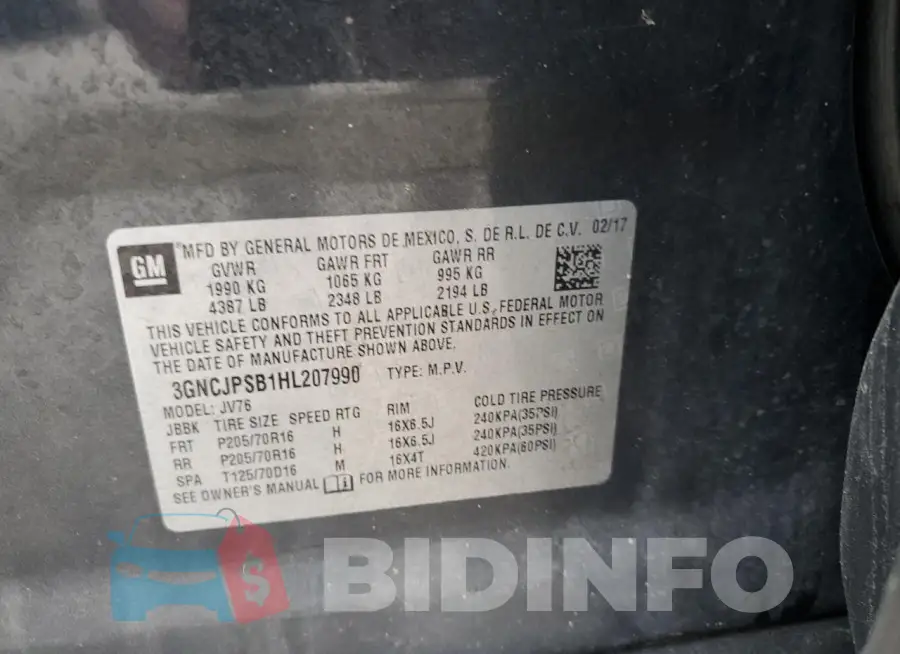 3GNCJPSB1HL207990 Photo# 12