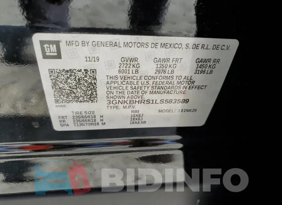 3GNKBHRS1LS583589 Photo# 14