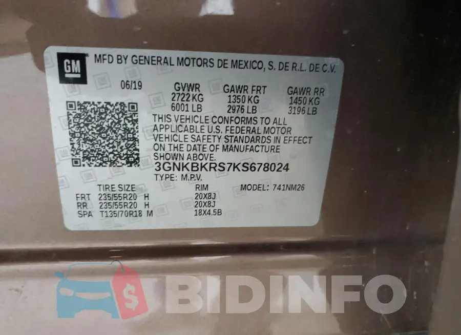 3GNKBKRS7KS678024 Photo# 13