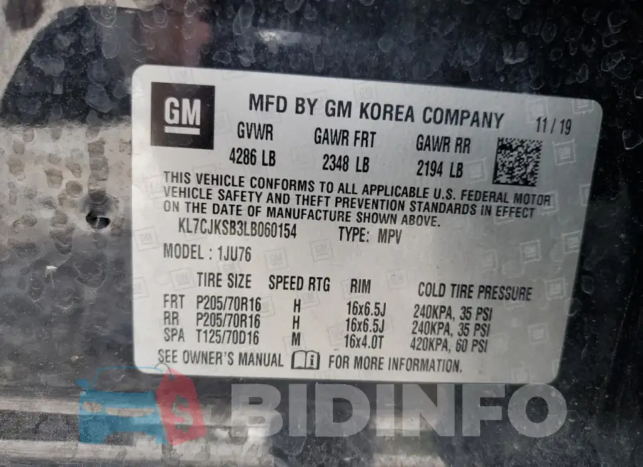KL7CJKSB3LB060154 Photo# 13