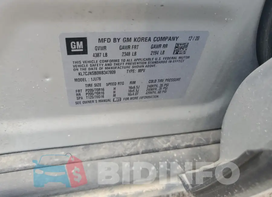 KL7CJNSB0MB347809 Photo# 12