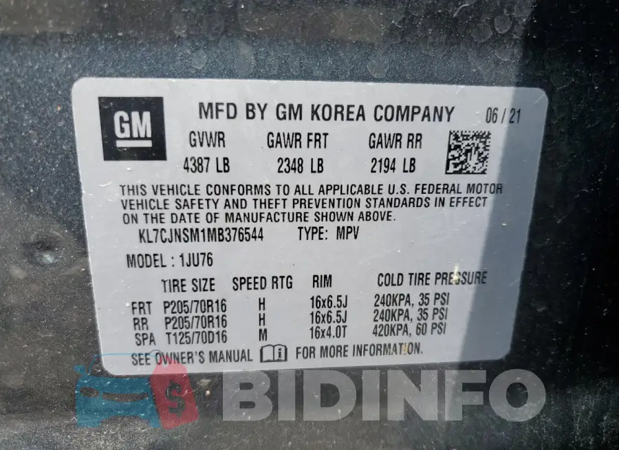 KL7CJNSM1MB376544 Photo# 13