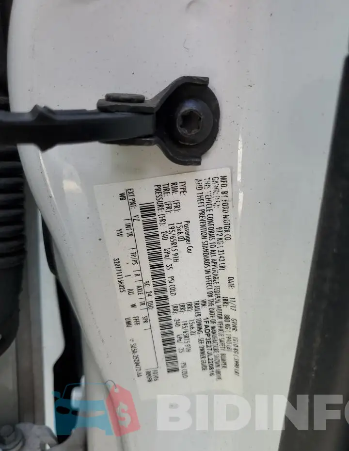 1FADP3E27JL220816 Photo# 12
