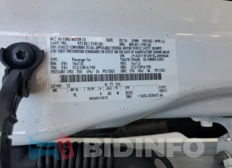 1FADP3F29GL290924 Photo# 13