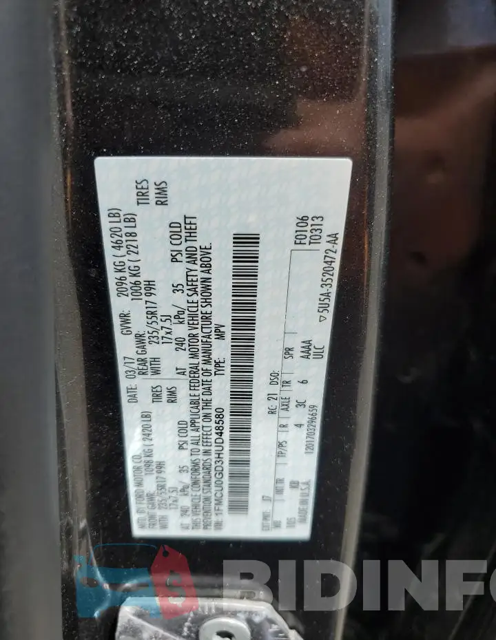 1FMCU0GD3HUD48580 Photo# 14