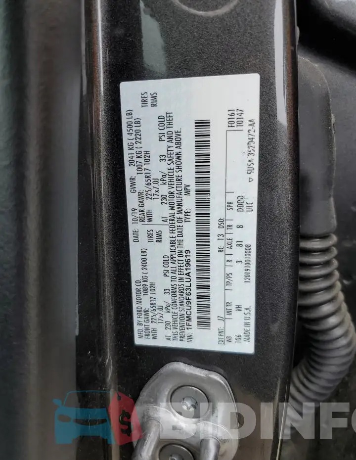 1FMCU9F63LUA19619 Photo# 13