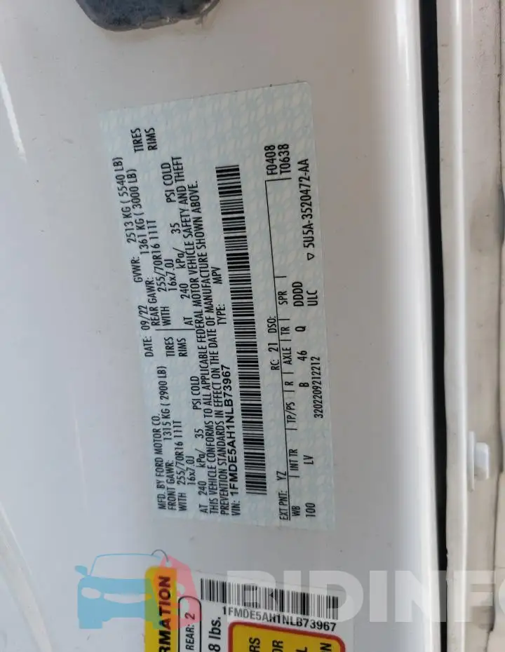 1FMDE5AH1NLB73967 Photo# 13