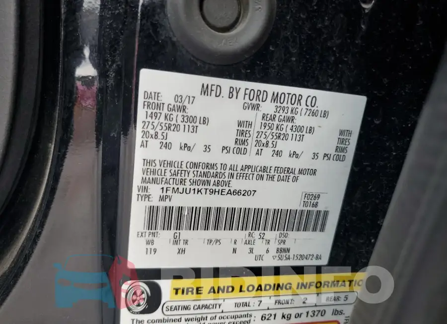 1FMJU1KT9HEA66207 Photo# 14