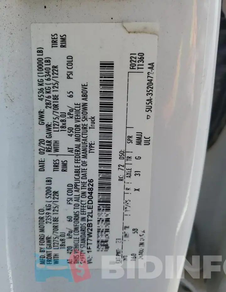 1FT7W2BT2LED04826 Photo# 12