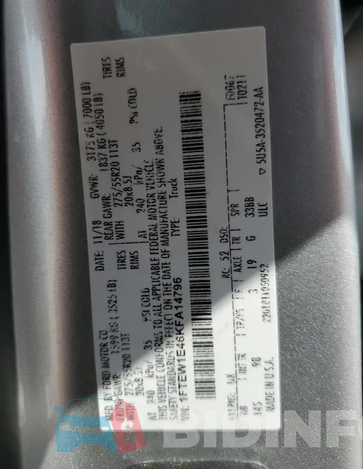 1FTEW1E46KFA14796 Photo# 12