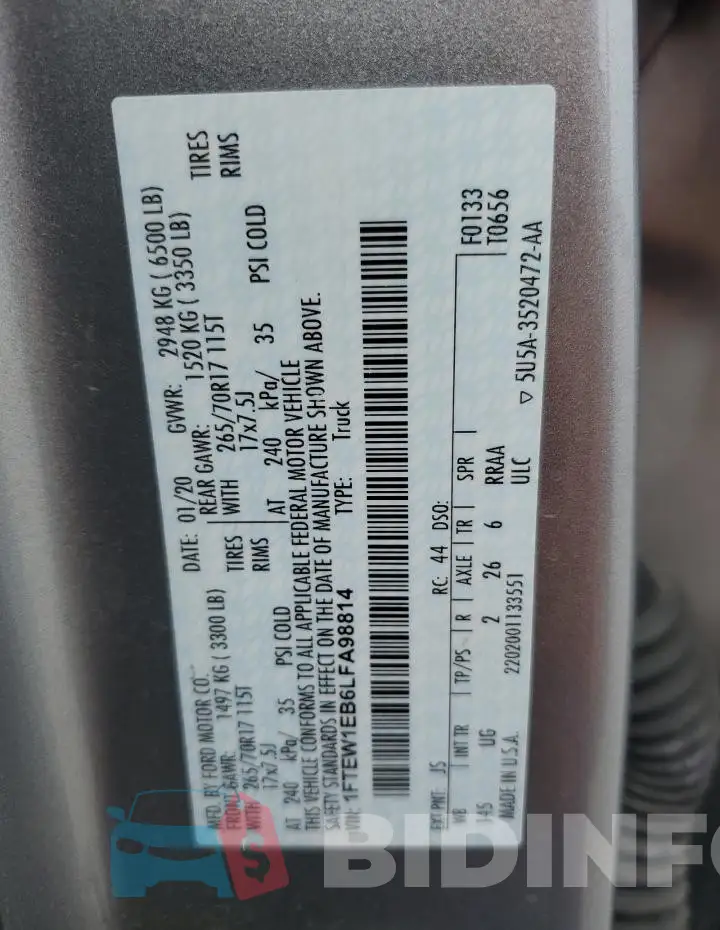 1FTEW1EB6LFA98814 Photo# 12