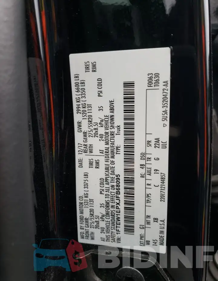 1FTEW1EPXJFB68095 Photo# 12