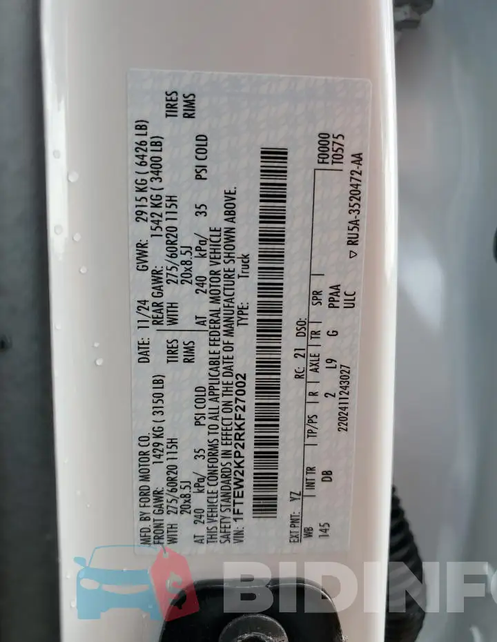 1FTEW2KP2RKF27002 Photo# 12