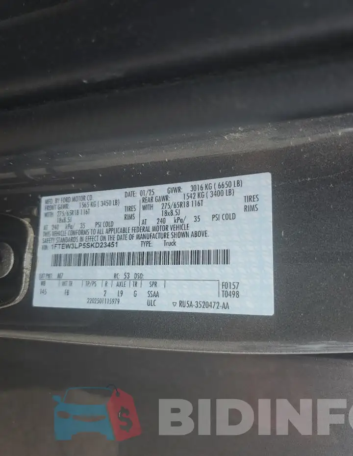 1FTEW3LP5SKD23451 Photo# 12