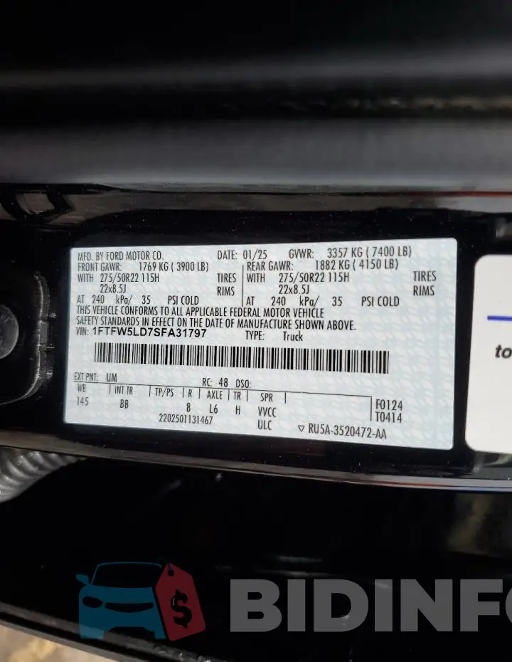 1FTFW5LD7SFA31797 Photo# 12