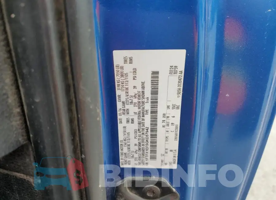 1FTFX1EF5GKD57942 Photo# 12