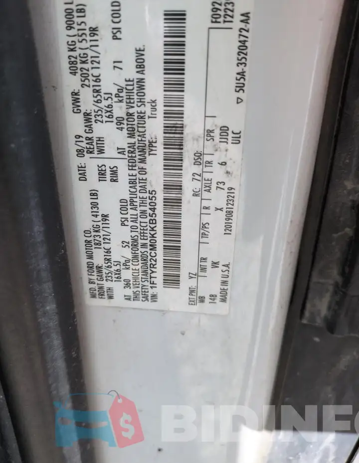 1FTYR2CM0KKB54055 Photo# 12