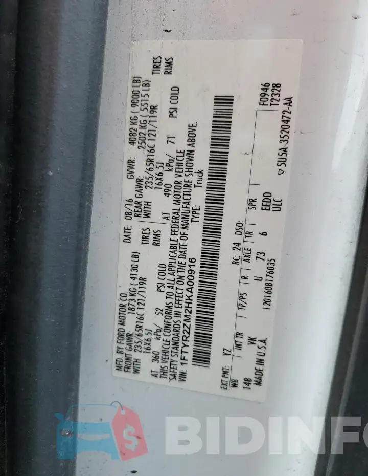 1FTYR2ZM2HKA00916 Photo# 12