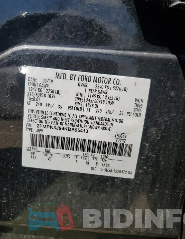 2FMPK3J94KBB95413 Photo# 13