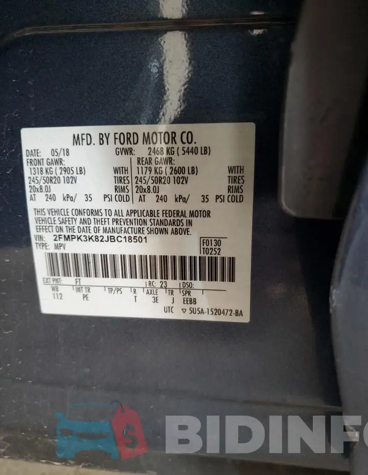 2FMPK3K82JBC18501 Photo# 12