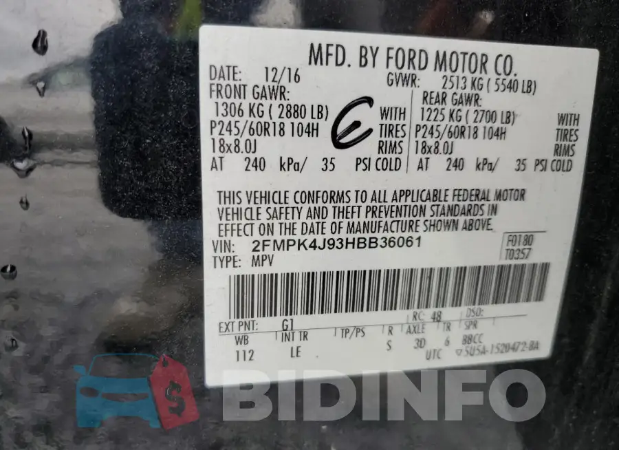 2FMPK4J93HBB36061 Photo# 13