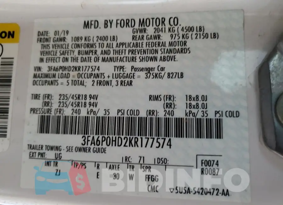 3FA6P0HD2KR177574 Photo# 12
