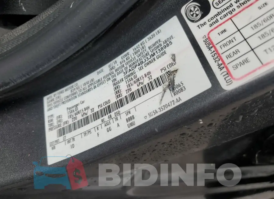 3FADP4BJ3JM138985 Photo# 12