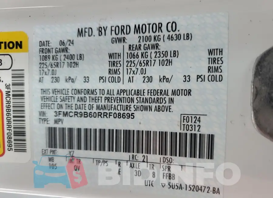3FMCR9B60RRF08695 Photo# 13