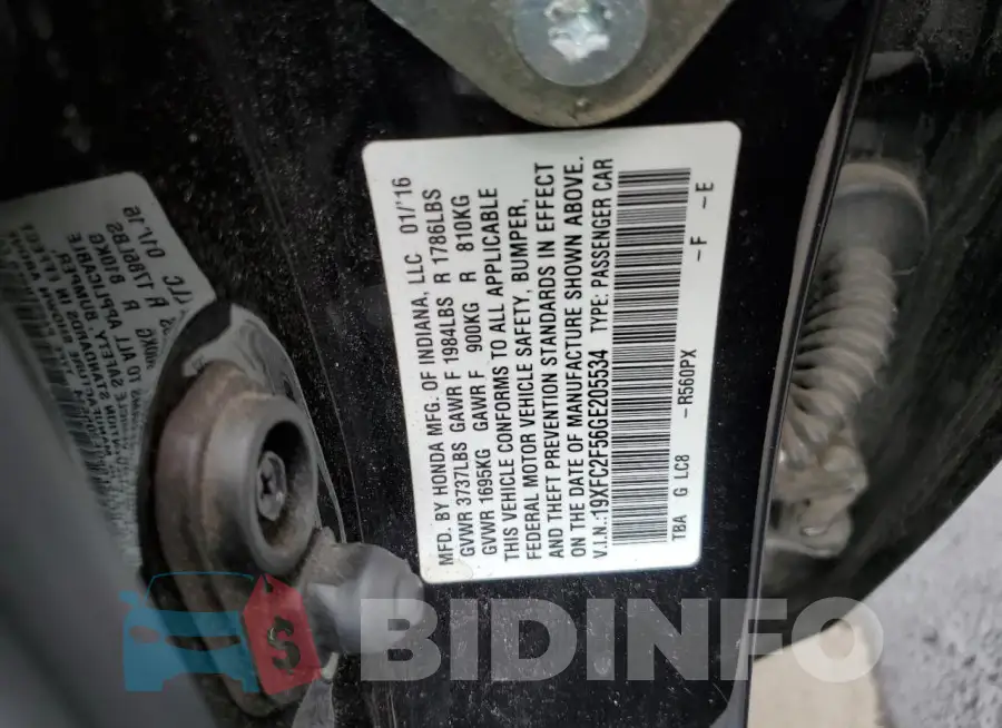 19XFC2F56GE205534 Photo# 12